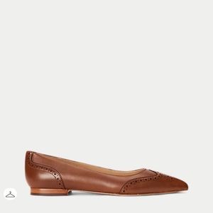 Ralph Lauren Loraine Burnished Leather Ballet Flat